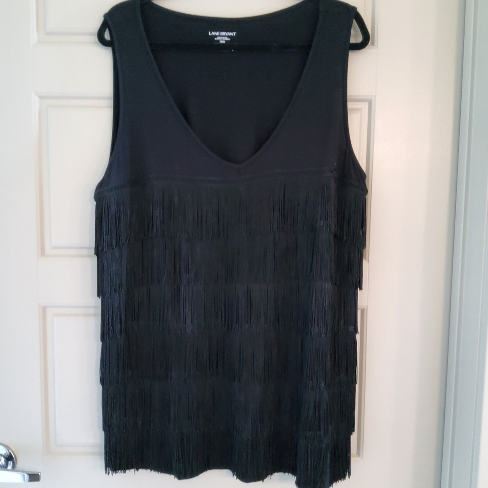 Lane Bryant Ladies Sleeveless Tank Top 18/20 with Rows of Soft Fringe NWT